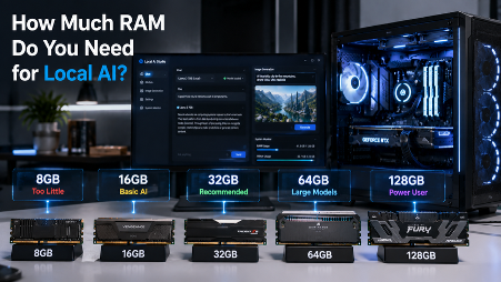 How much RAM do you need for local AI across 8GB, 16GB, 32GB, 64GB, and 128GB tiers